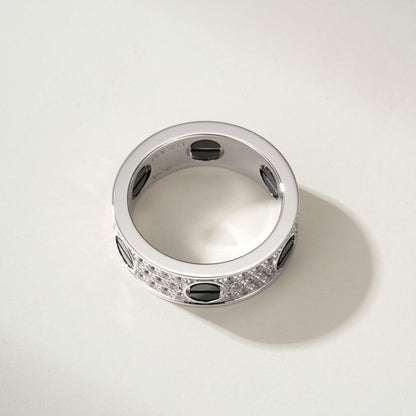 [Stellar Jewelry]LOVE RING 5.5MM DIAMONDS PAVED CERAMIC