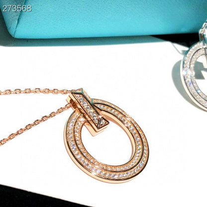 [Stellar jewels]T1 CIRCLE DIAMOND PAVED MEDIUM NECKLACE