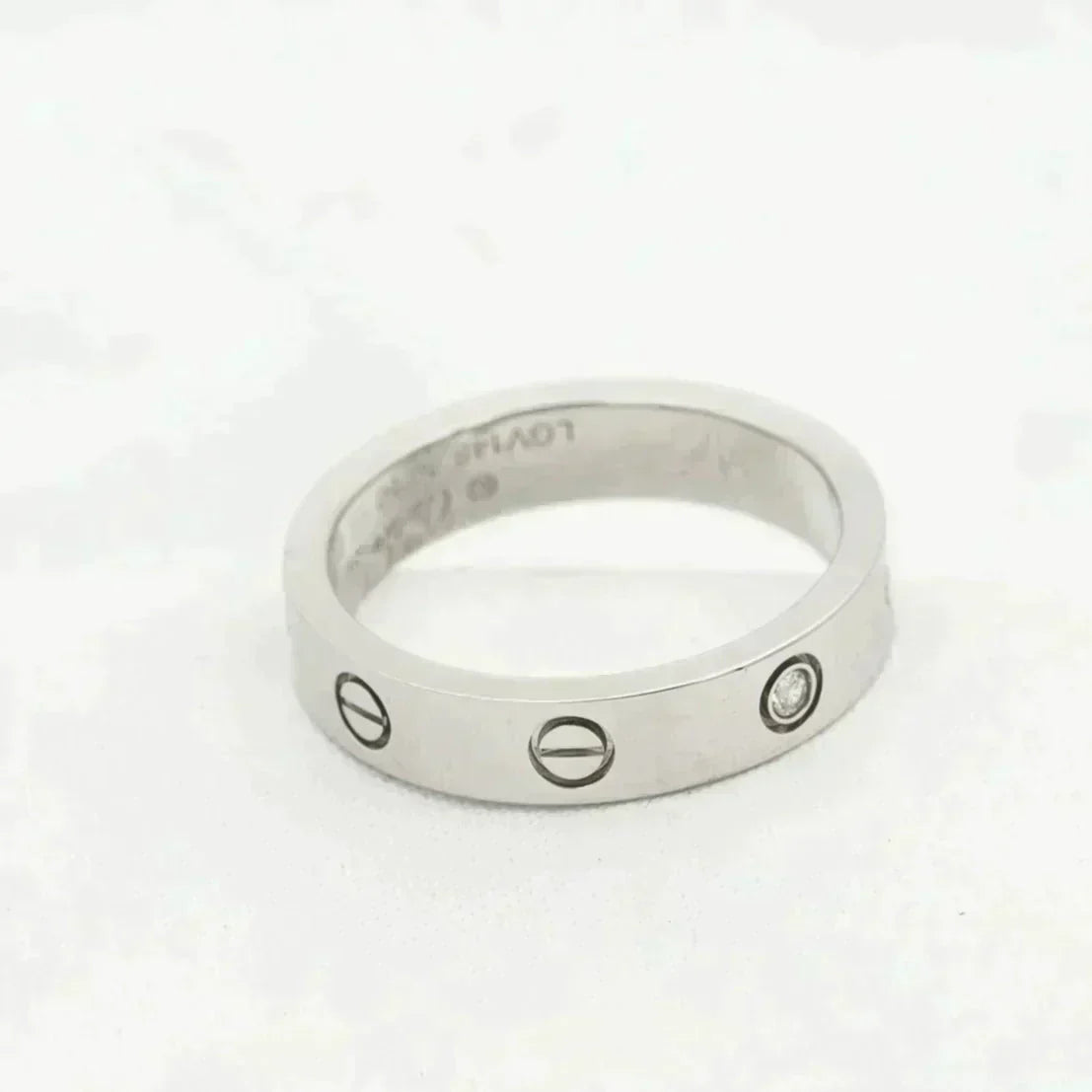 [Stellar Jewelry]LOVE RING 4MM 1 DIAMOND SILVER