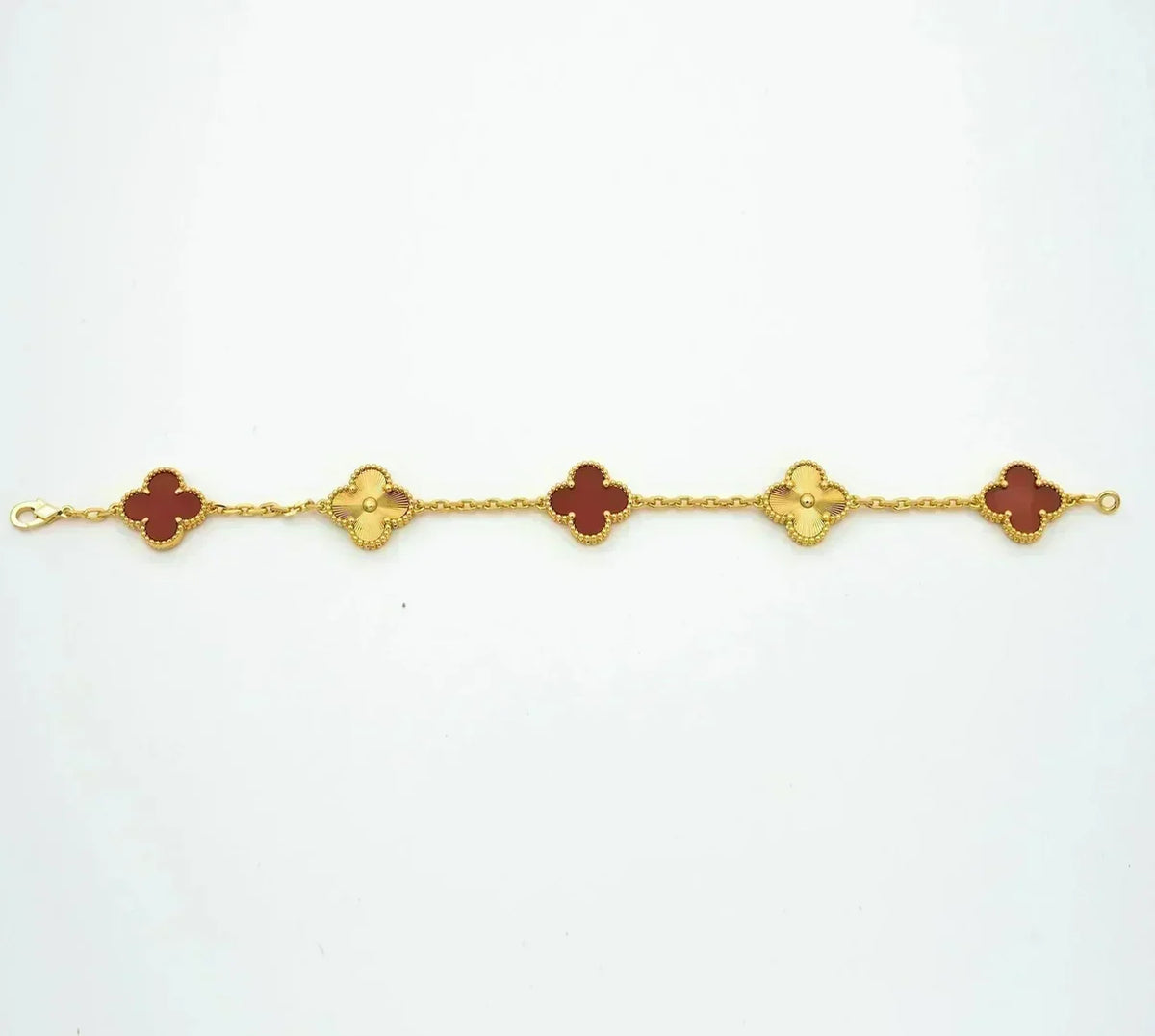 [Stellar Jewelry] CLOVER 5 MOTIF RED CORNELIAN BRACELET COLLECTION