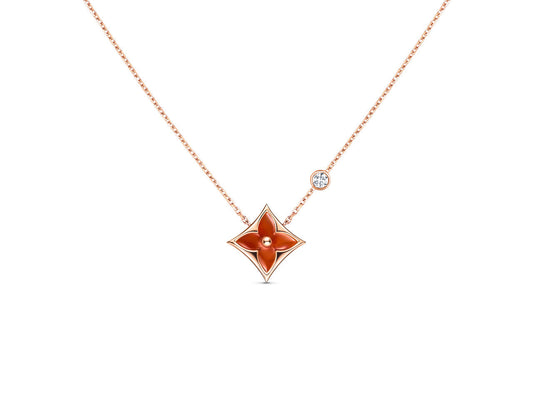 [Stellar Jewelry]STAR NECKLACE PINK GOLD 1 DIAMOND