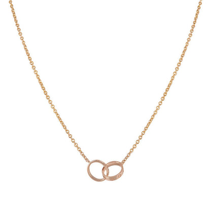 [Stellar Jewelry]LOVE NECKLACE DOUBLE RING PINK GOLD