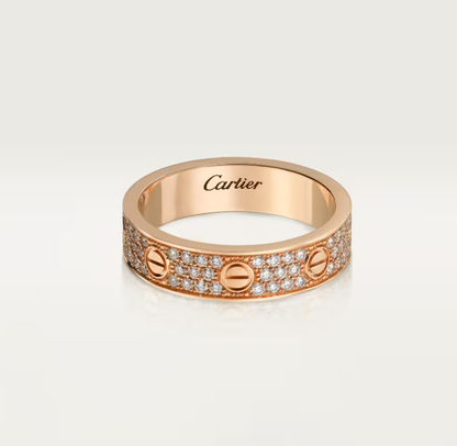 [Stellar Jewelry]LOVE RING 4mm-wide full-diamond ring Rose Gold