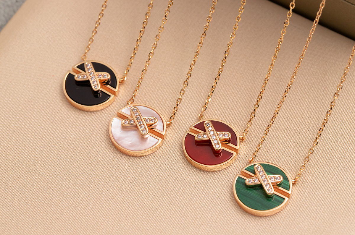 [Stellar Jewelry]JEUX DE PINK GOLD DIAMOND NECKLACE