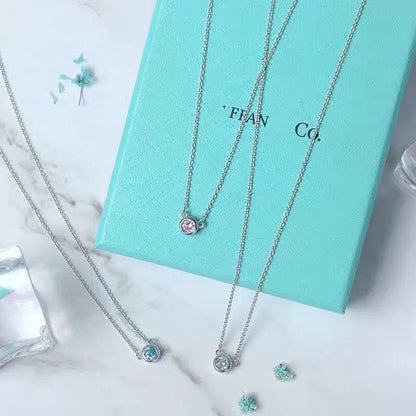 [Stellar jewels]ELSA PERETTI SERIES SINGLE DIAMOND SIMPLE NECKLACE