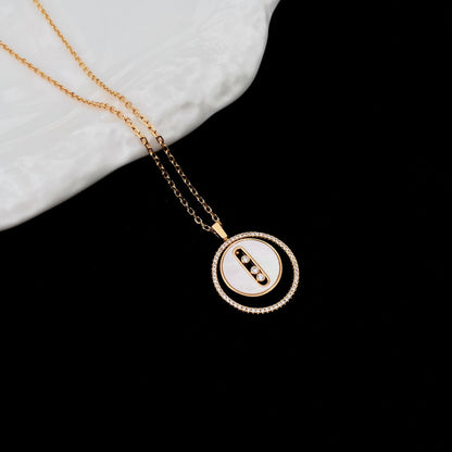 [Stellar Jewelry]LUCKY MOVE MM NACRE BLANCHE DIAMOND NECKLACE