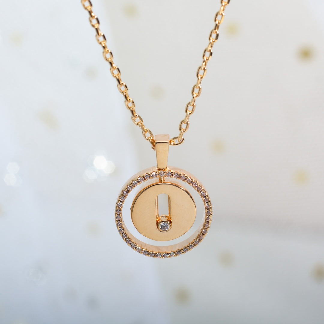 [Stellar Jewelry]LUCKY MOVE PM NECKLACE PINK GOLD DIAMOND