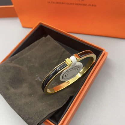 [Stellar Jewelry]CLASSIC HM CLIC BLACK 8MM ENAMEL BRACELET