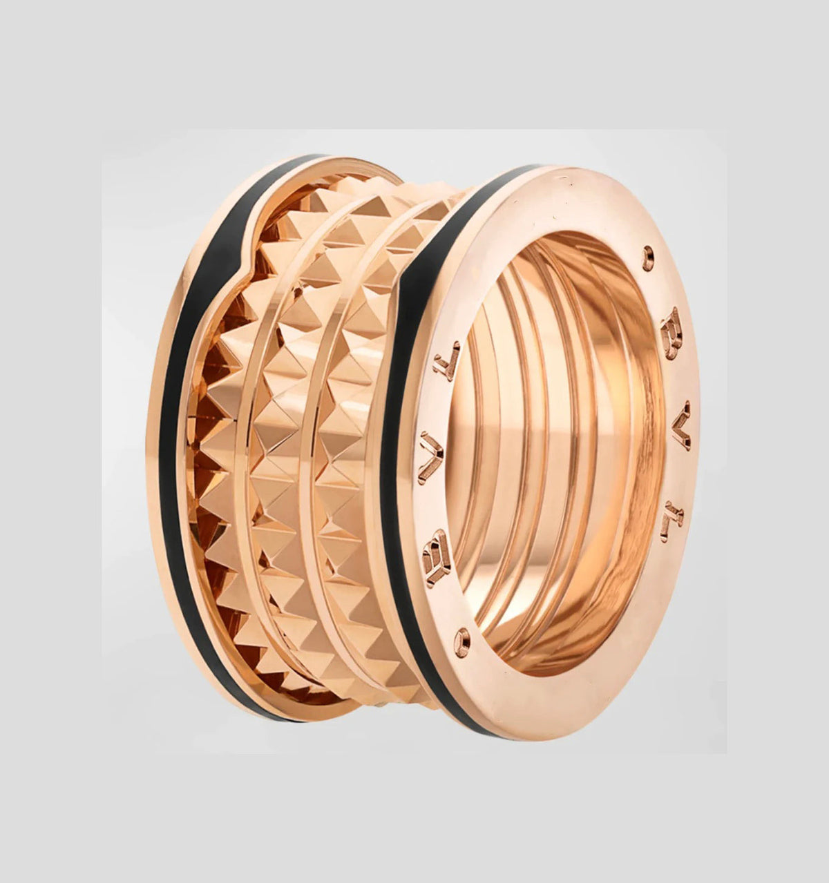 [Stellar Jewelry]ZERO 1 ROCK BLACK CERAMIC PINK GOLD LARGE MODEL