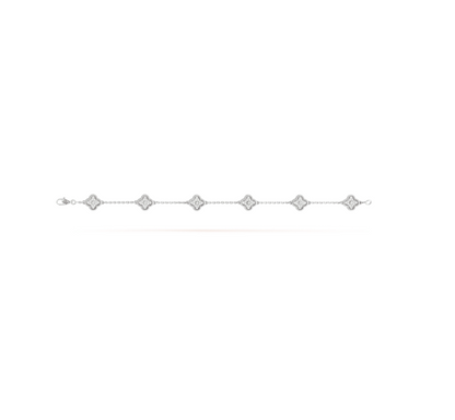 [Stellar Jewelry]CLOVER 6 MOTIF SILVER DIAMOND BRACELET
