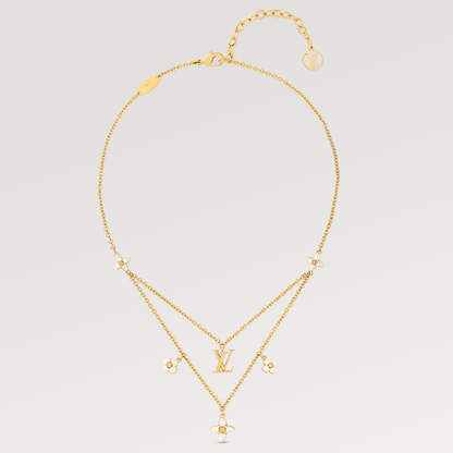 [Stellar Jewelry]FLOWERGRAM GOLD MOP DOUBLE ROW NECKLACE