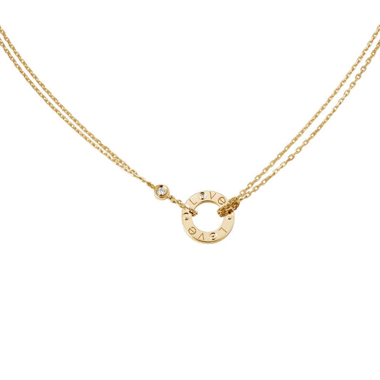 [Stellar Jewelry]LOVE NECKLACE 16MM 2 DIAMONDS