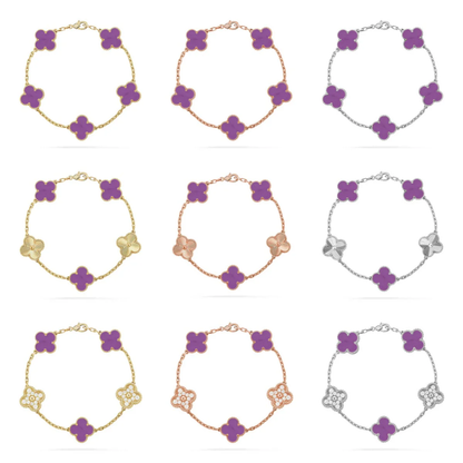 [Stellar Jewelry] CLOVER 5 MOTIF VIOLET BRACELET COLLECTION