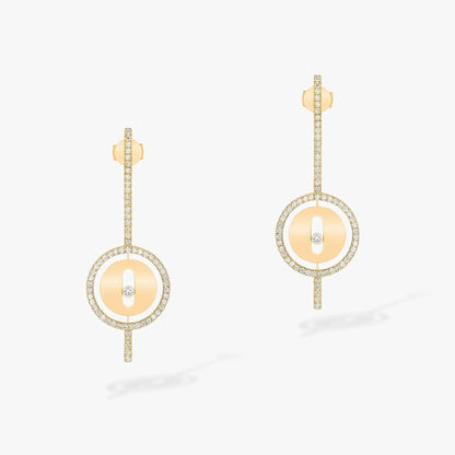 [Stellar Jewelry]LUCKY MOVE ARROW PINK GOLD DIAMOND EARRINGS