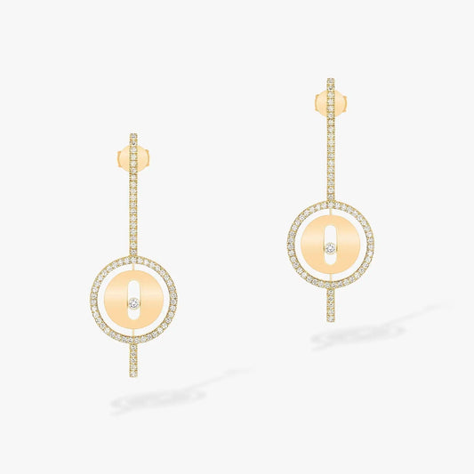 [Stellar Jewelry]LUCKY MOVE ARROW PINK GOLD DIAMOND EARRINGS