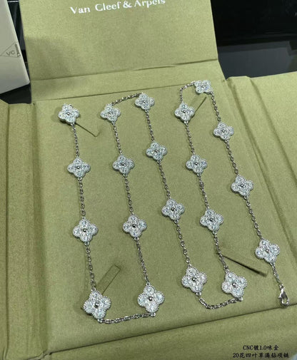 [Stellar Jewelry]CLOVER 20 MOTIFS FULL-DIAMOND NECKLACE