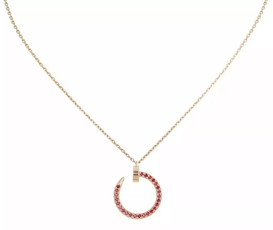 [Stellar Jewelry]JUSTE NECKLACE GOLD RED DIAMONDS