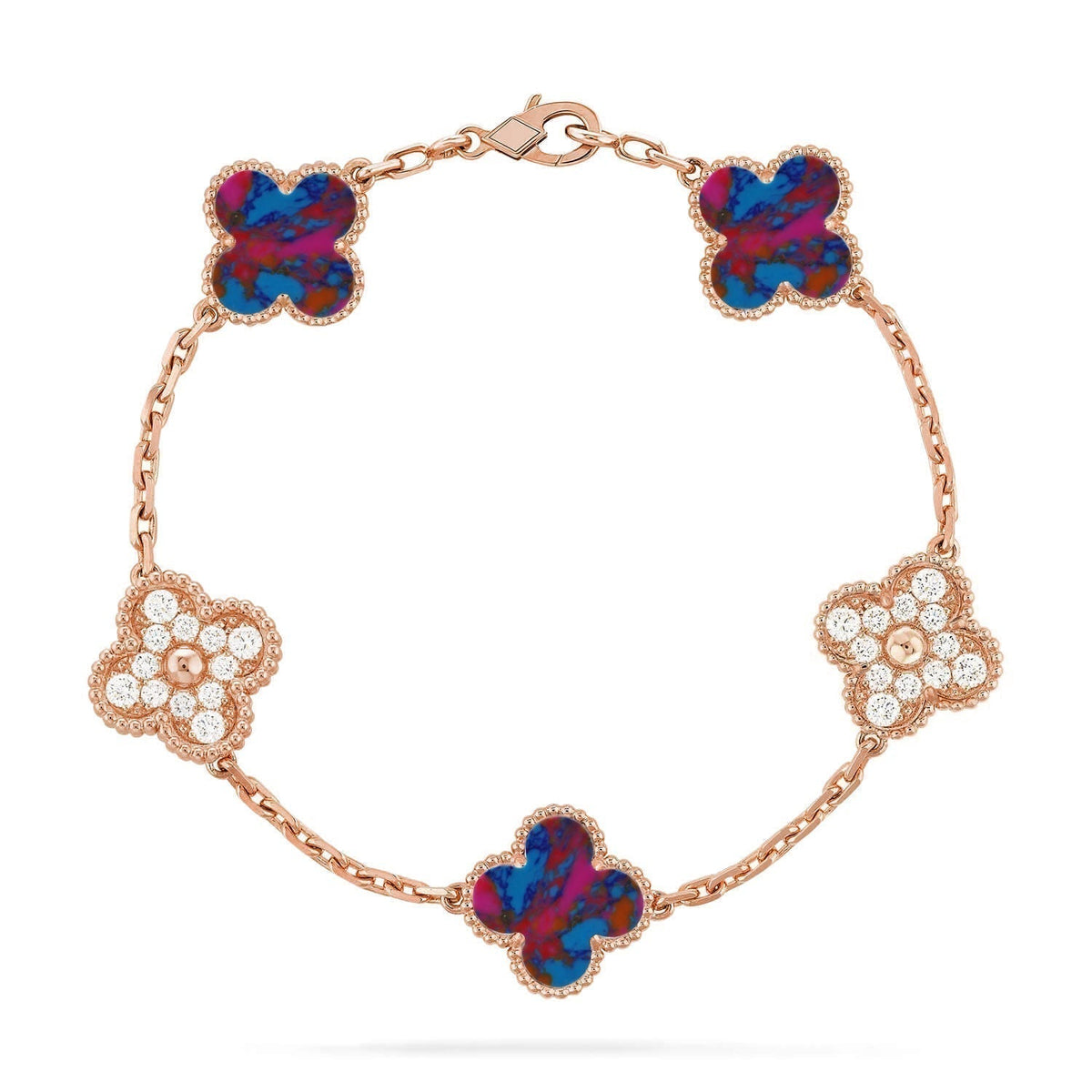 [Stellar Jewelry]CLOVER 5 MOTIF COLOR GEMSTONES BRACELET COLLECTION