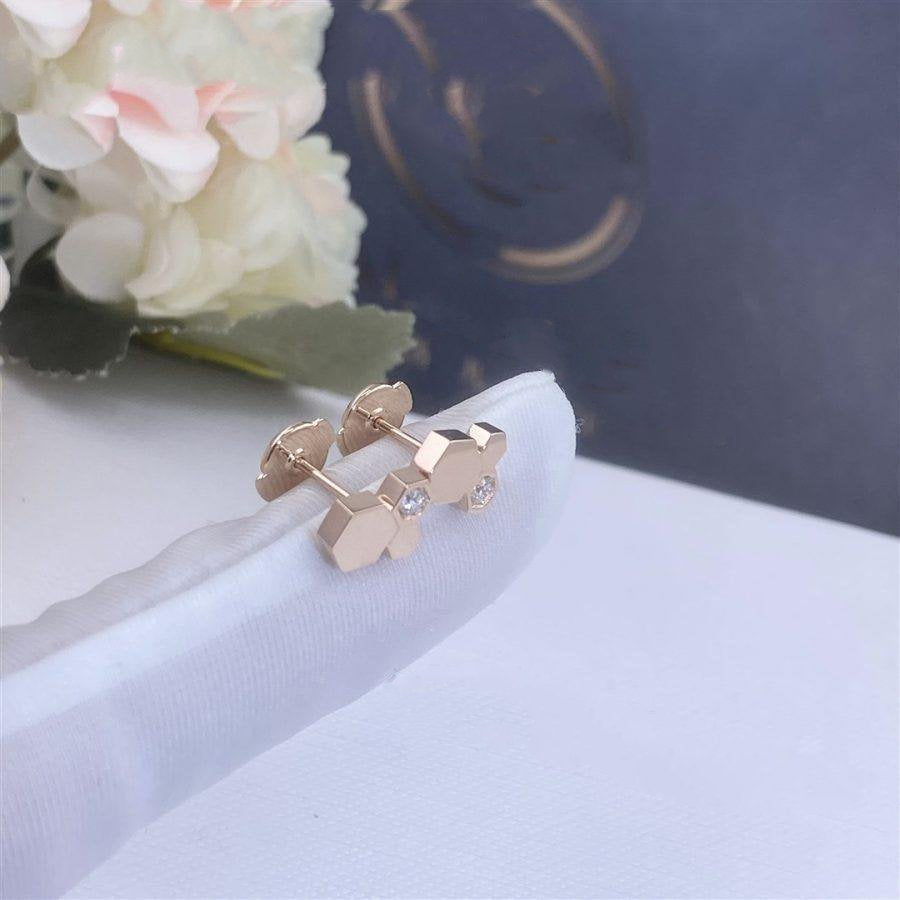 [Stellar Jewelry]BEE LOVE PINK GOLD DIAMOND EARRINGS