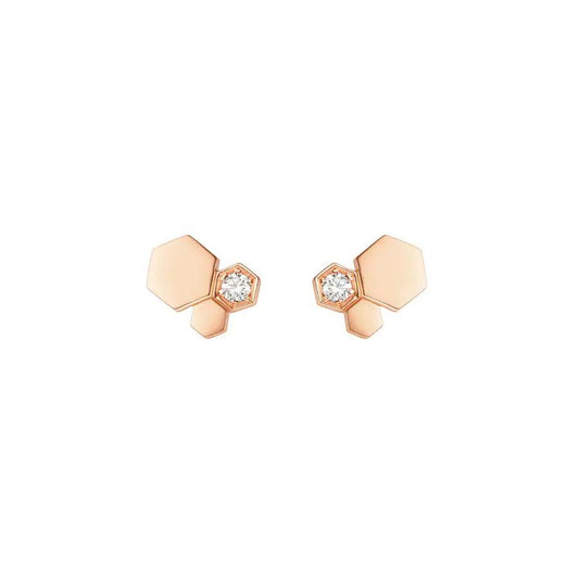 [Stellar Jewelry]BEE LOVE PINK GOLD DIAMOND EARRINGS
