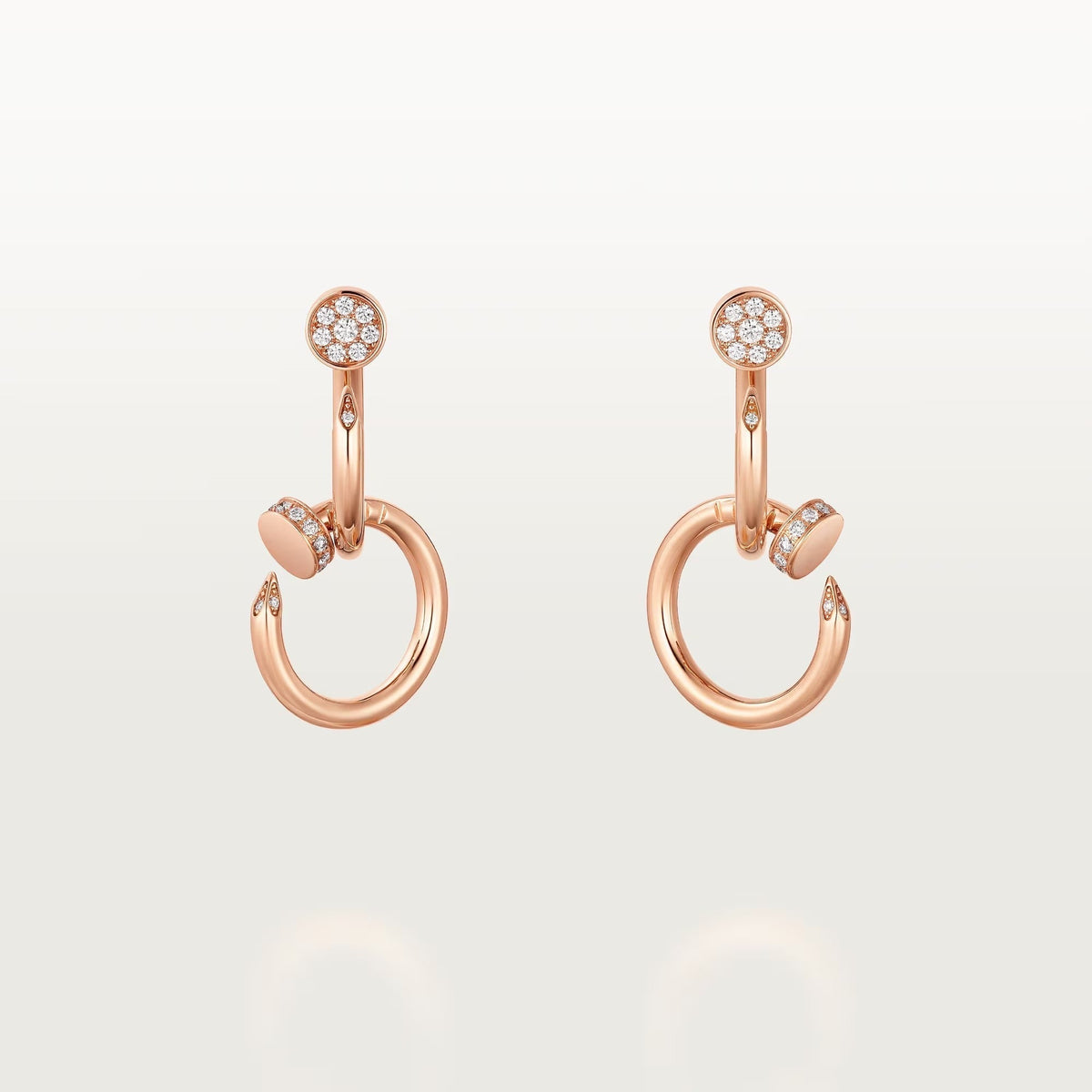 [Stellar Jewelry]JUSTE HALF DIAMOND DOUBLE EARRINGS