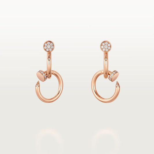 [Stellar Jewelry]JUSTE HALF DIAMOND DOUBLE EARRINGS