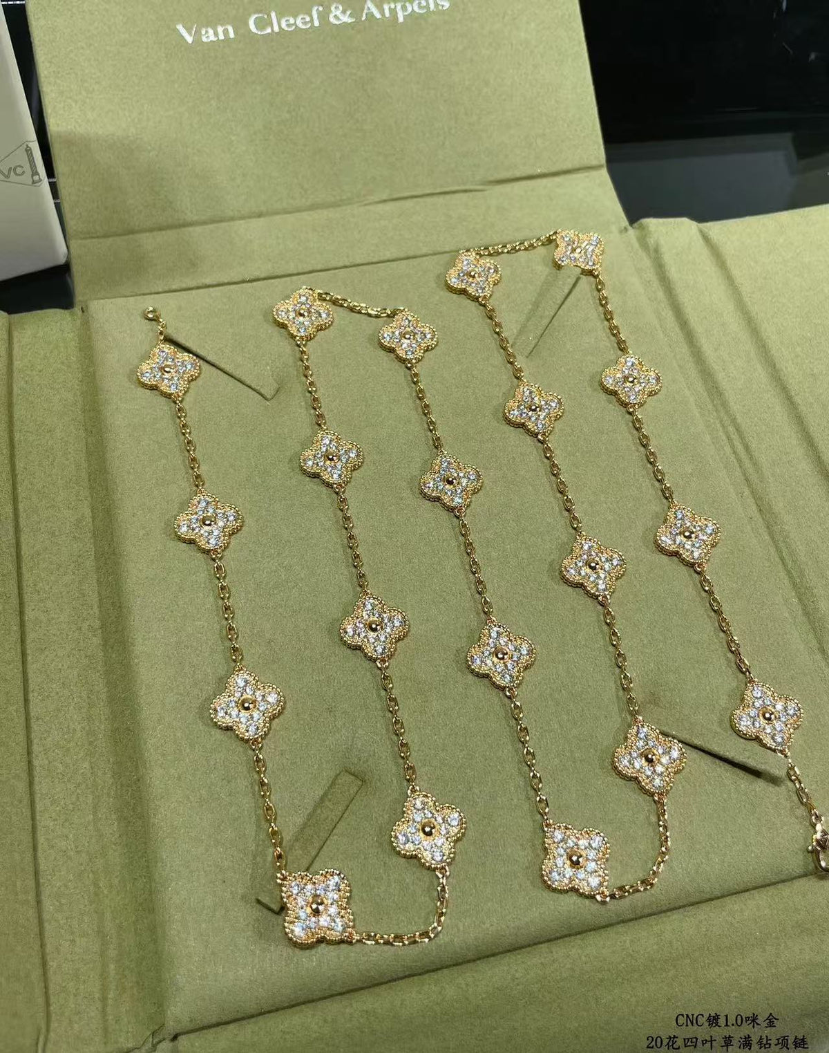 [Stellar Jewelry]CLOVER 20 MOTIFS FULL-DIAMOND NECKLACE