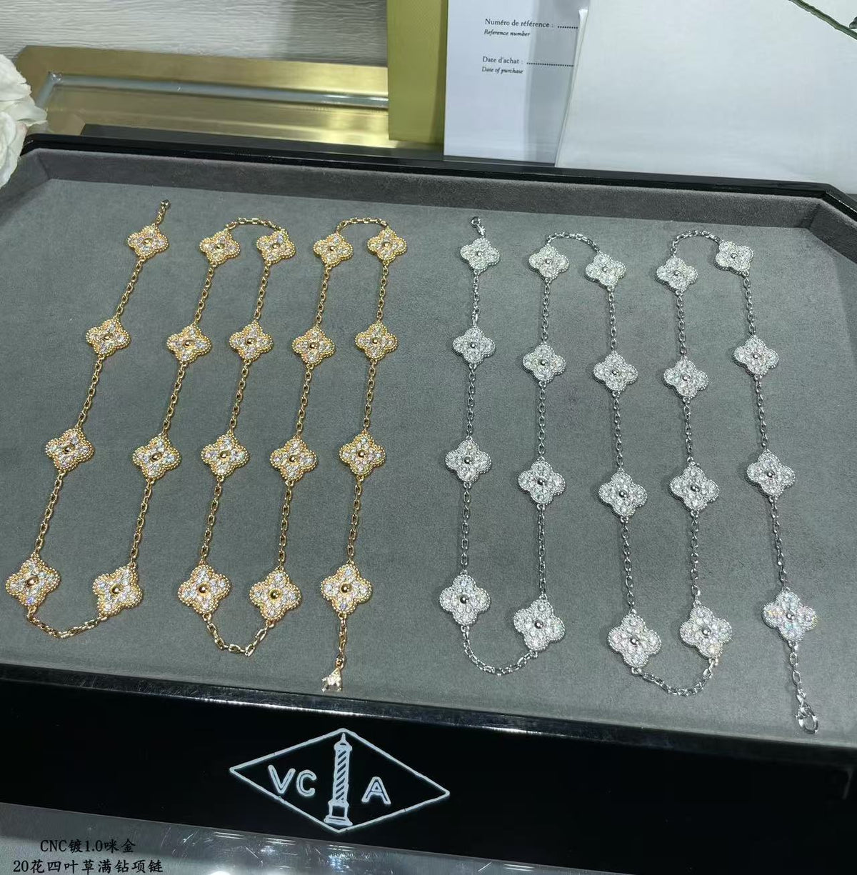 [Stellar Jewelry]CLOVER 20 MOTIFS FULL-DIAMOND NECKLACE