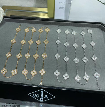 [Stellar Jewelry]CLOVER 20 MOTIFS FULL-DIAMOND NECKLACE