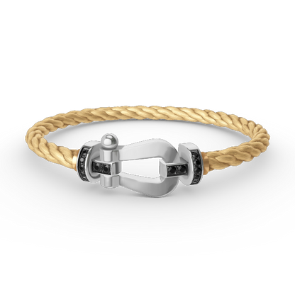 [Stellar Jewelry]FORCE LARGE HORSESHOE BLACK DIAMOND BRACELET SILVER
