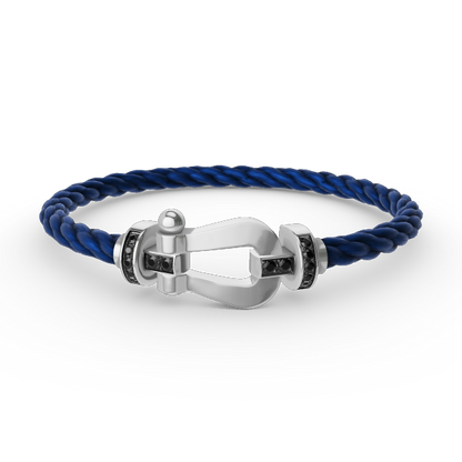 [Stellar Jewelry]FORCE LARGE HORSESHOE BLACK DIAMOND BRACELET SILVER