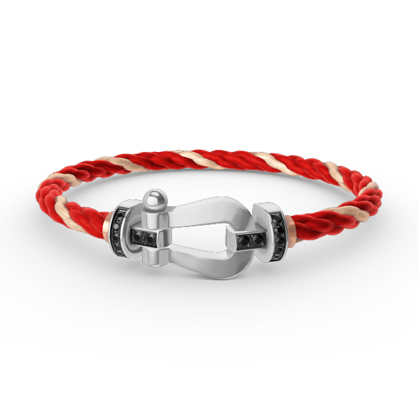 [Stellar Jewelry]FORCE LARGE HORSESHOE BLACK DIAMOND BRACELET SILVER