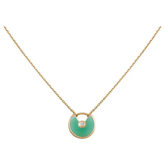 [Stellar Jewelry]AMULETTE GOLD MALACHITE NECKLACE