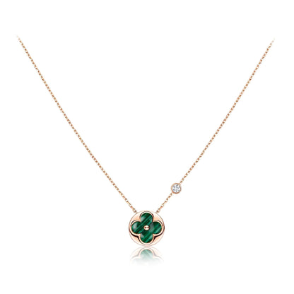 [Stellar Jewelry]SUN PEDANT PINK GOLD 1 DIAMOND NECKLACE