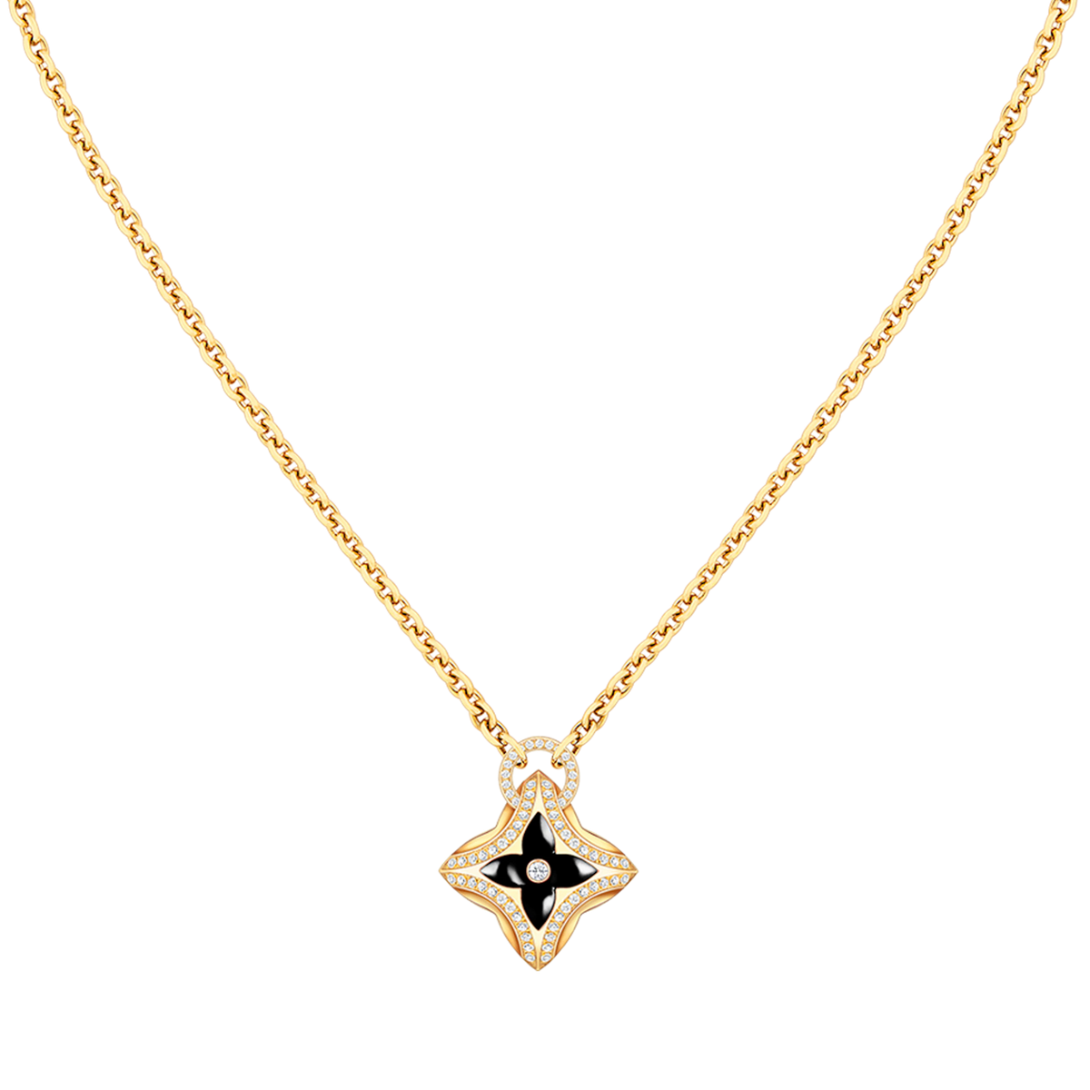[Stellar Jewelry]STAR PEDANT PINK GOLD DIAMOND NECKLACE