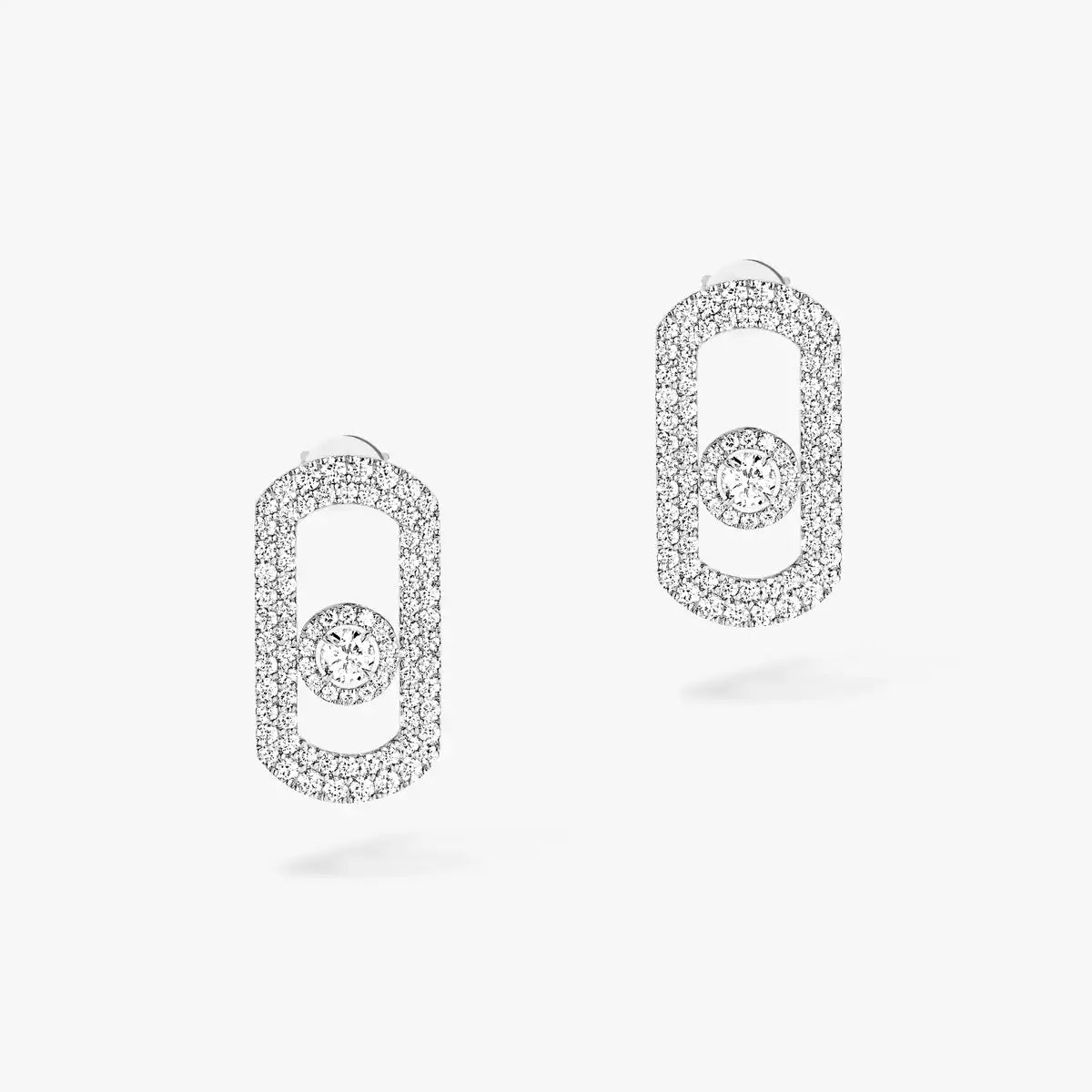 [Stellar Jewelry]So Move Pave_-Set Diamond Earrings in Silver