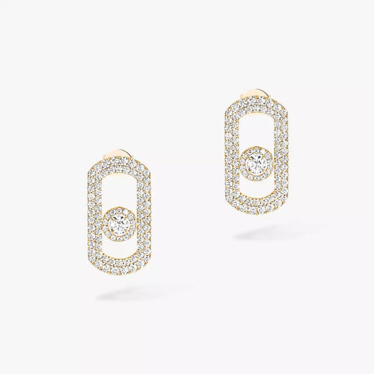 [Stellar Jewelry]So Move Pave_-Set Diamond Earrings in Silver