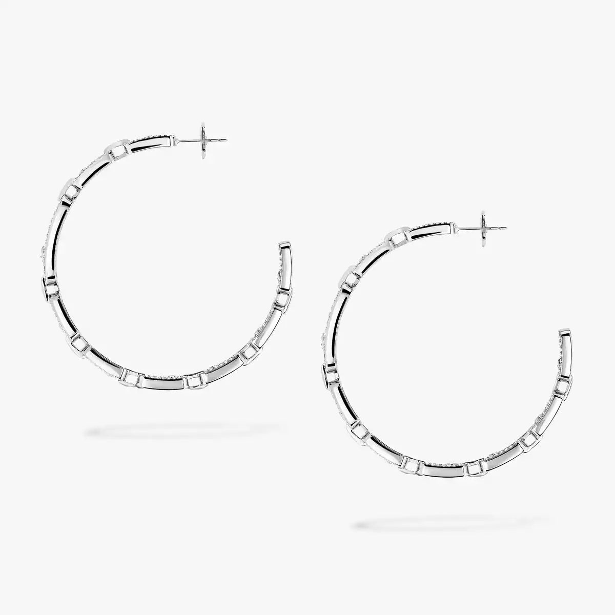 [Stellar Jewelry]Move Link Diamond Hoop Earrings