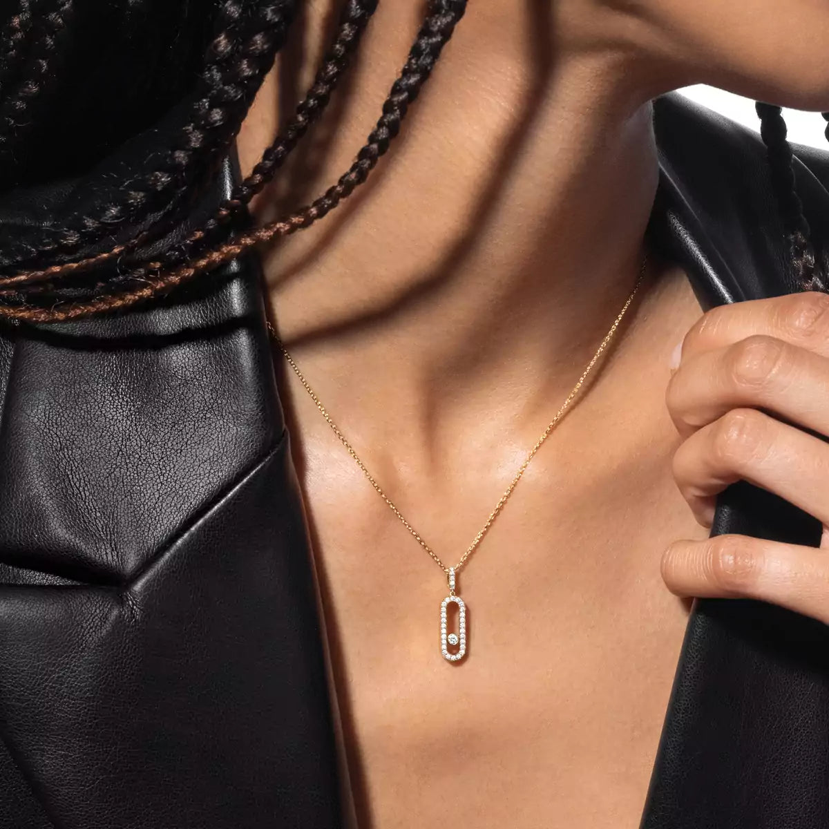 [Stellar Jewelry]Move Uno Diamond Necklace in Rose Gold