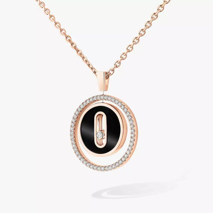[Stellar Jewelry]Lucky Move Diamond Necklace in Rose Gold and White Mother-of-Pearl