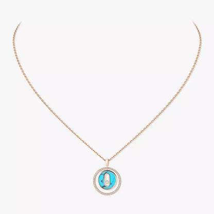 [Stellar Jewelry]Lucky Move Diamond Necklace in Rose Gold and White Mother-of-Pearl