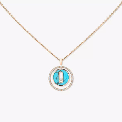 [Stellar Jewelry]Lucky Move Diamond Necklace in Rose Gold and White Mother-of-Pearl