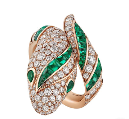 [Stellar Jewelry]BRAND NEW LUXURY GREEN SNAKE RING