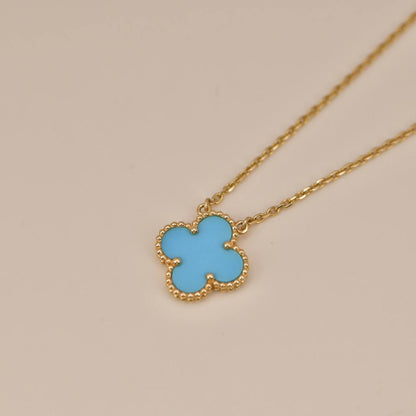 [Stellar Jewelry]CLOVER 15MM VINTAGE TURQUOISE NECKLACE
