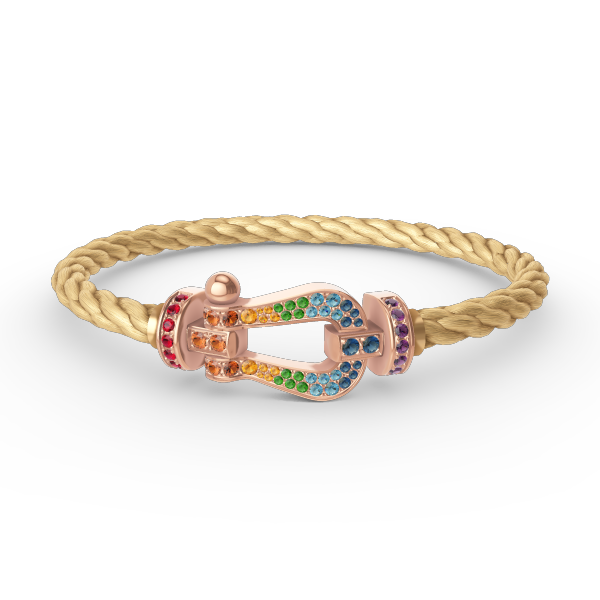 [Stellar Jewelry]FORCE LARGE HORSESHOE  COLORED DIAMOND BRACELET ROSE GOLD