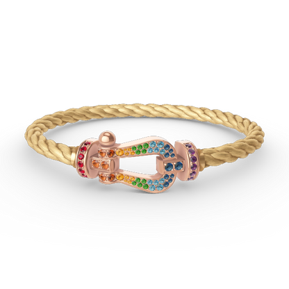 [Stellar Jewelry]FORCE LARGE HORSESHOE  COLORED DIAMOND BRACELET ROSE GOLD
