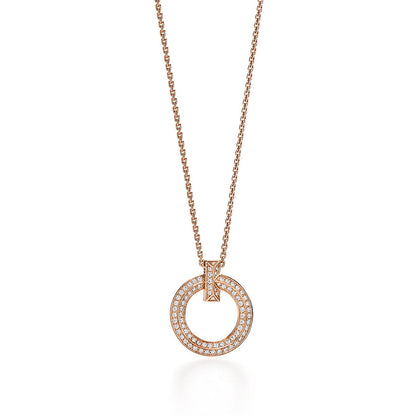 [Stellar jewels]T1 CIRCLE DIAMOND PAVED MEDIUM NECKLACE