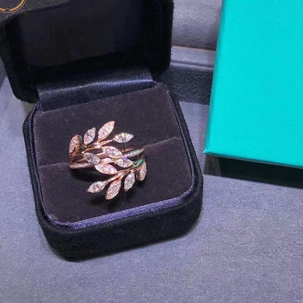 [Stellar jewels]VICTORIA DIAMOND VINE BYPASS RING PINK GOLD
