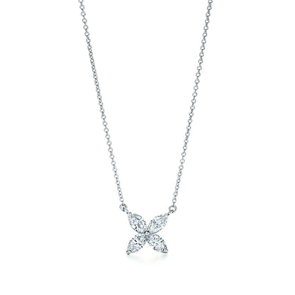 [Stellar jewels]PLATINUM AND DIAMOND VICTORIA PENDANT NECKLACE