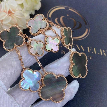 [Stellar Jewelry]CLOVER EARRINGS DARK MOP 4 MOTIFS ROSE GOLD